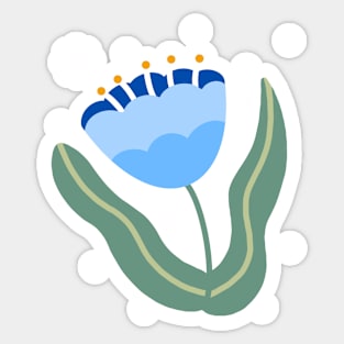 Blue Flower Sticker